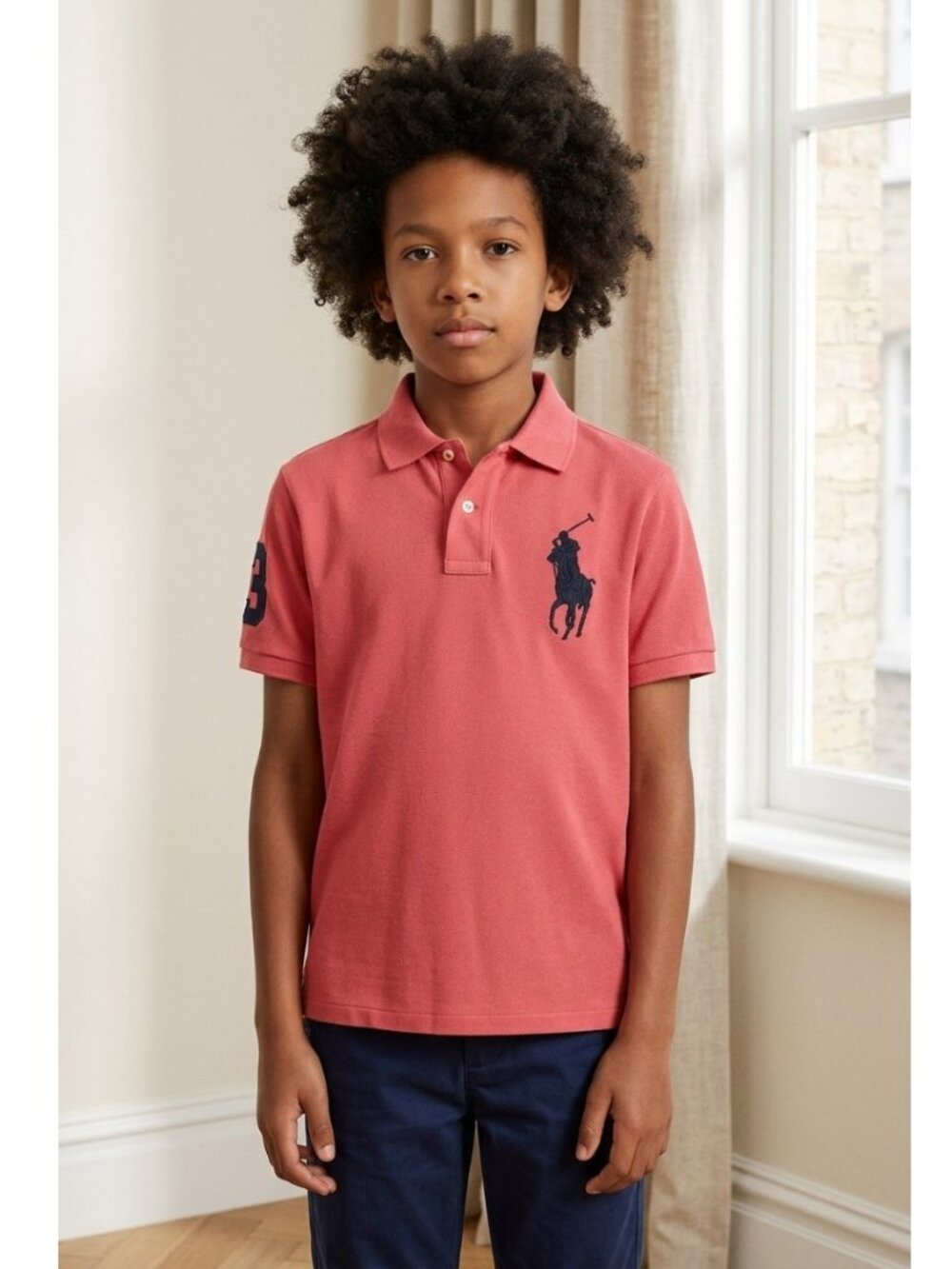Ralph Lauren Boys Pink Big Pony Polo Shirt